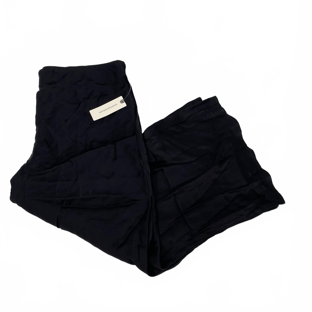 Anthropologie Black Satin Capri Pants | Women’s L Regular